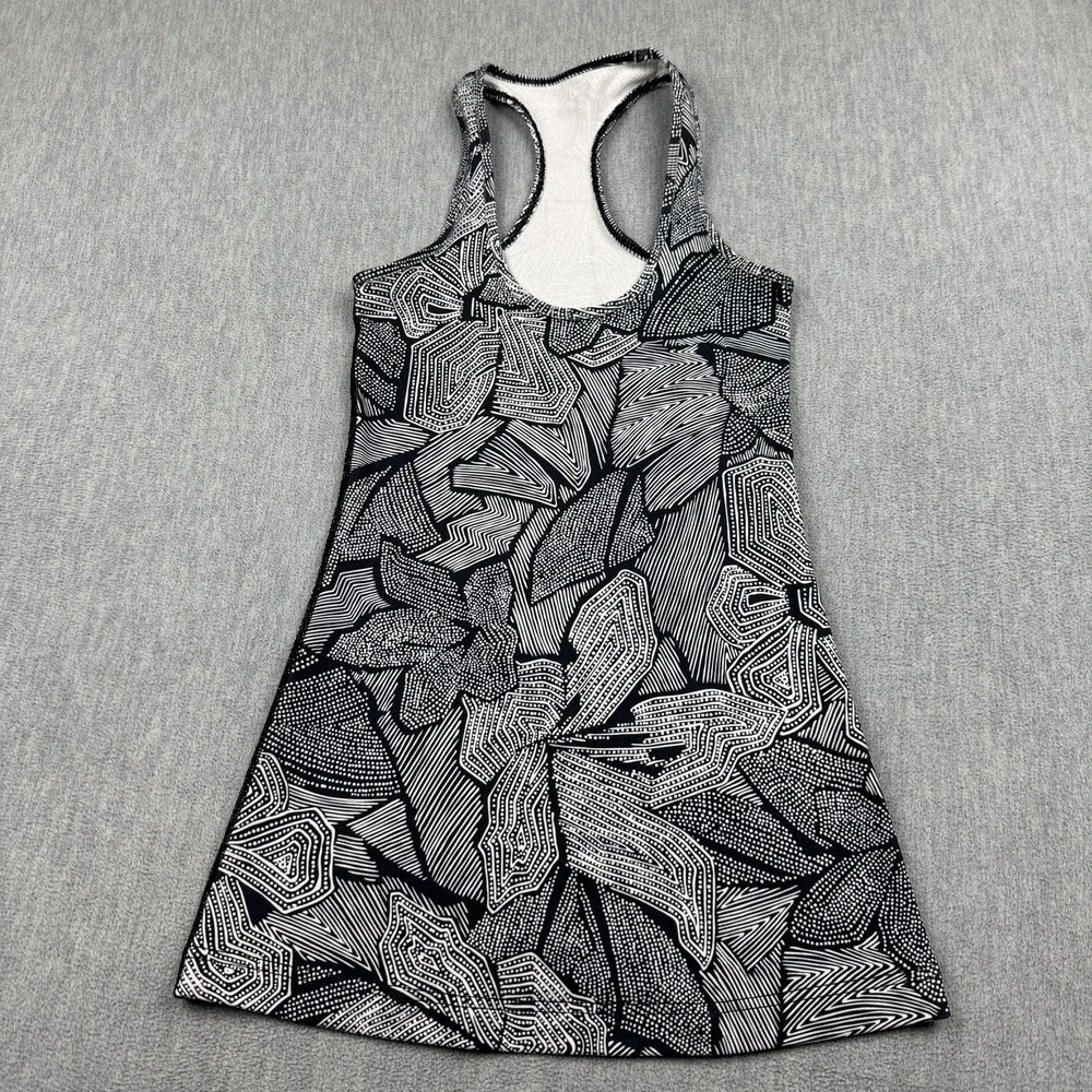 Lululemon Tank Top‎ Womens 2 Black Dottie Tribe Cool Racerback Yoga Workout Gym